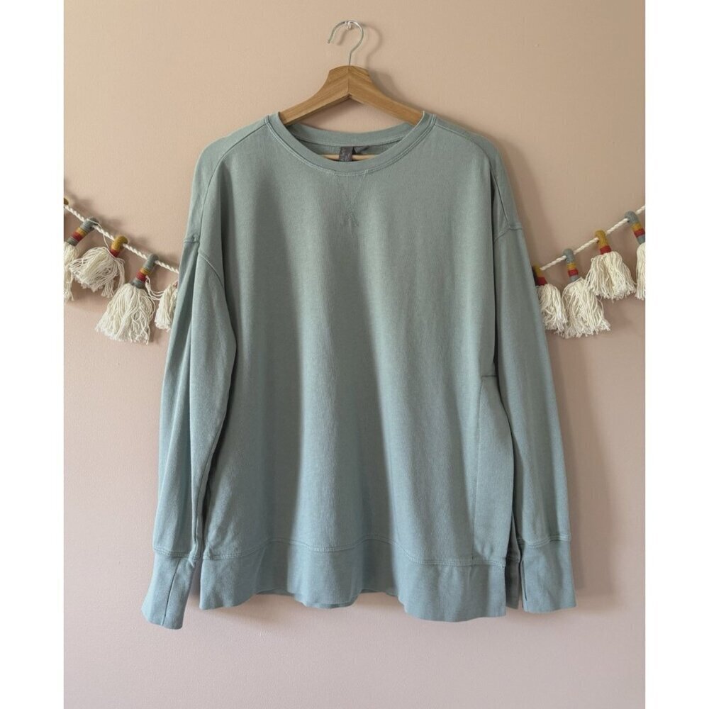 Sweaty Betty After Class Longline Sweatshirt Yoga Relax Cotton Blend Mint Green